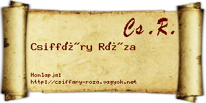 Csiffáry Róza névjegykártya